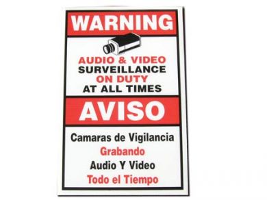 "NOTICE- Surveillance Cameras on Duty" Signs