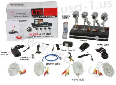 4 CH DVR Security Camera System with 30 days record time and monitor