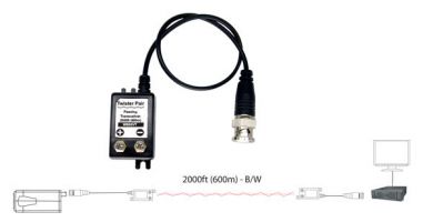 W600VT BNC to Terminal Block 2000ft