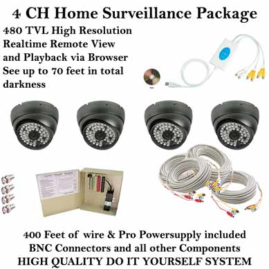 4 CH cheap home surveillance system
